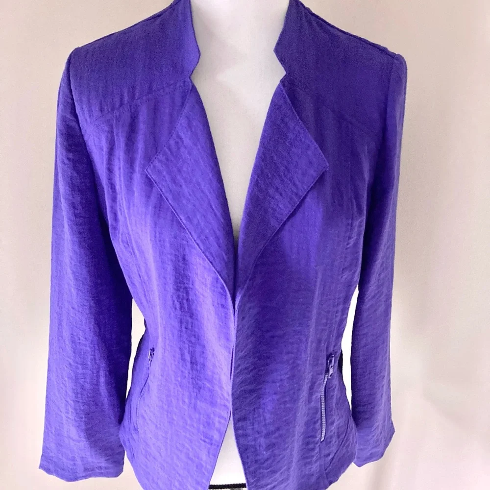 Chico’s Purple Open Front Lightweight Jacket Size S